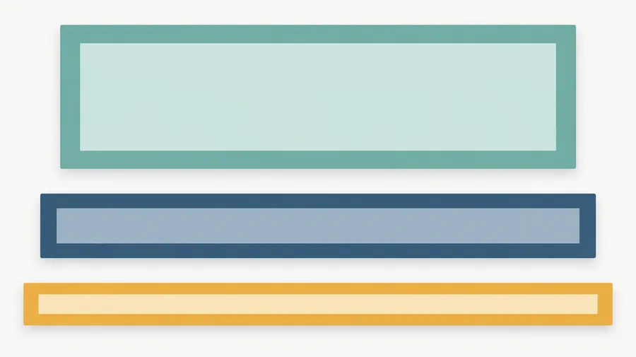 Three empty banner rectangles of different proportions stacked on a light background