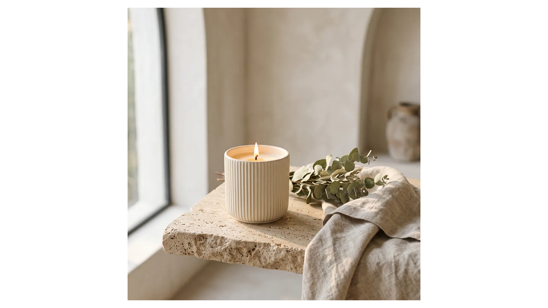 The original square candle visual shown at 1:1 proportions on a transparent wide canvas, the source used for both resize methods in getimg.ai