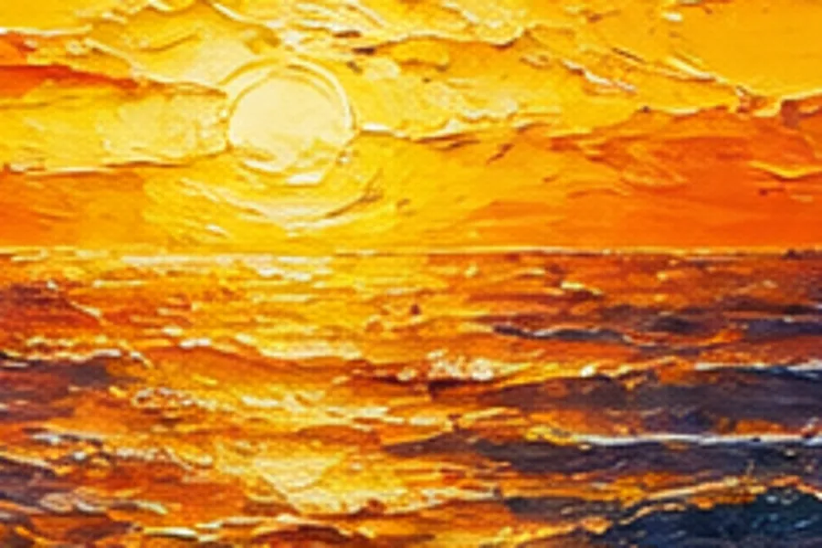 Painterly artwork crop from a 1024px source scaled up with standard resampling