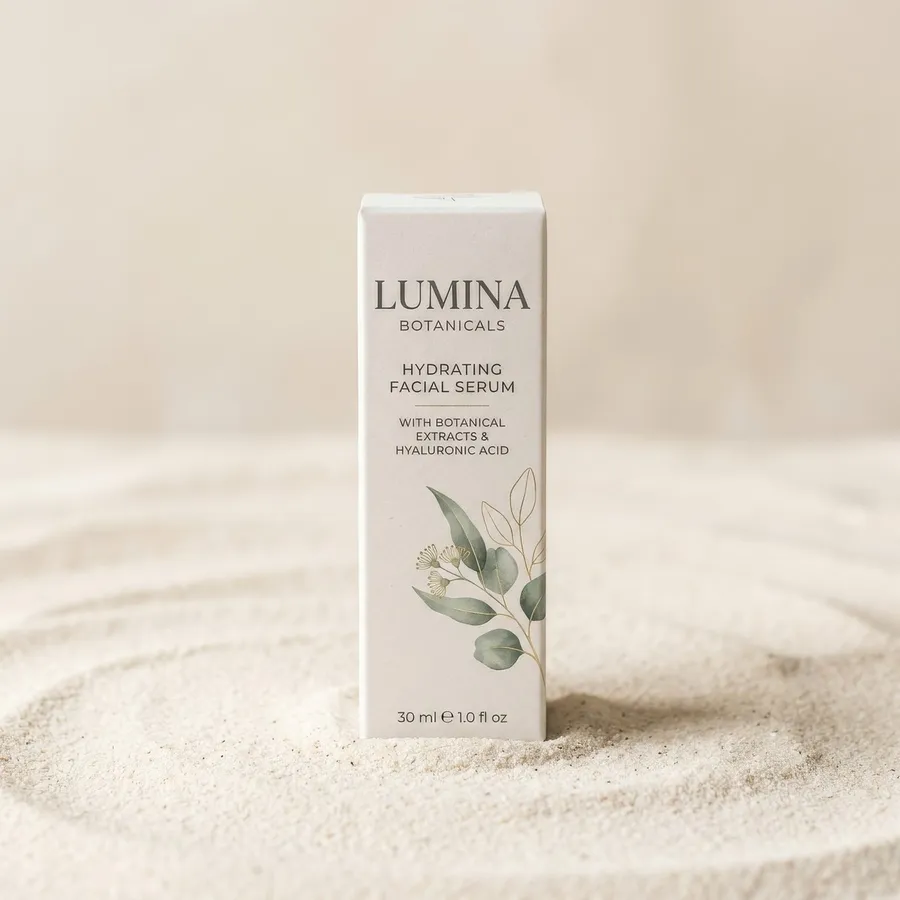 Skincare carton box from a catalogue batch upscaled to 4K