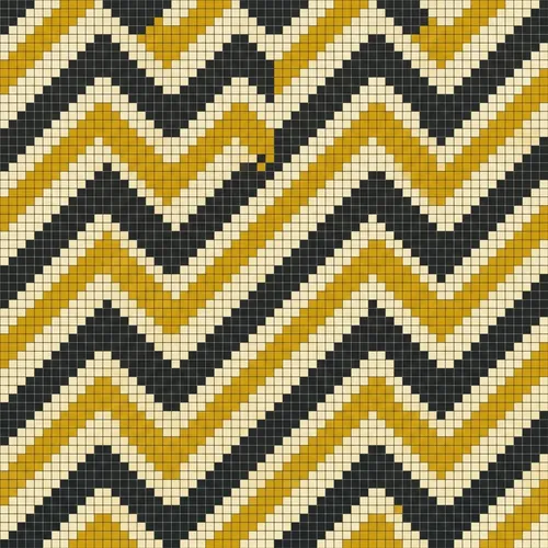Seamless tapestry crochet zigzag chart in mustard and charcoal