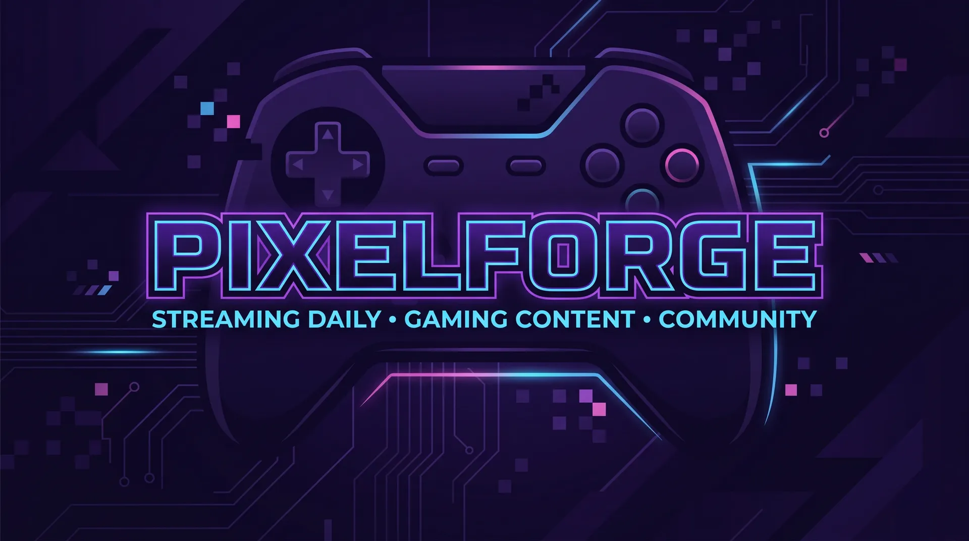 Twitch channel banner PixelForge