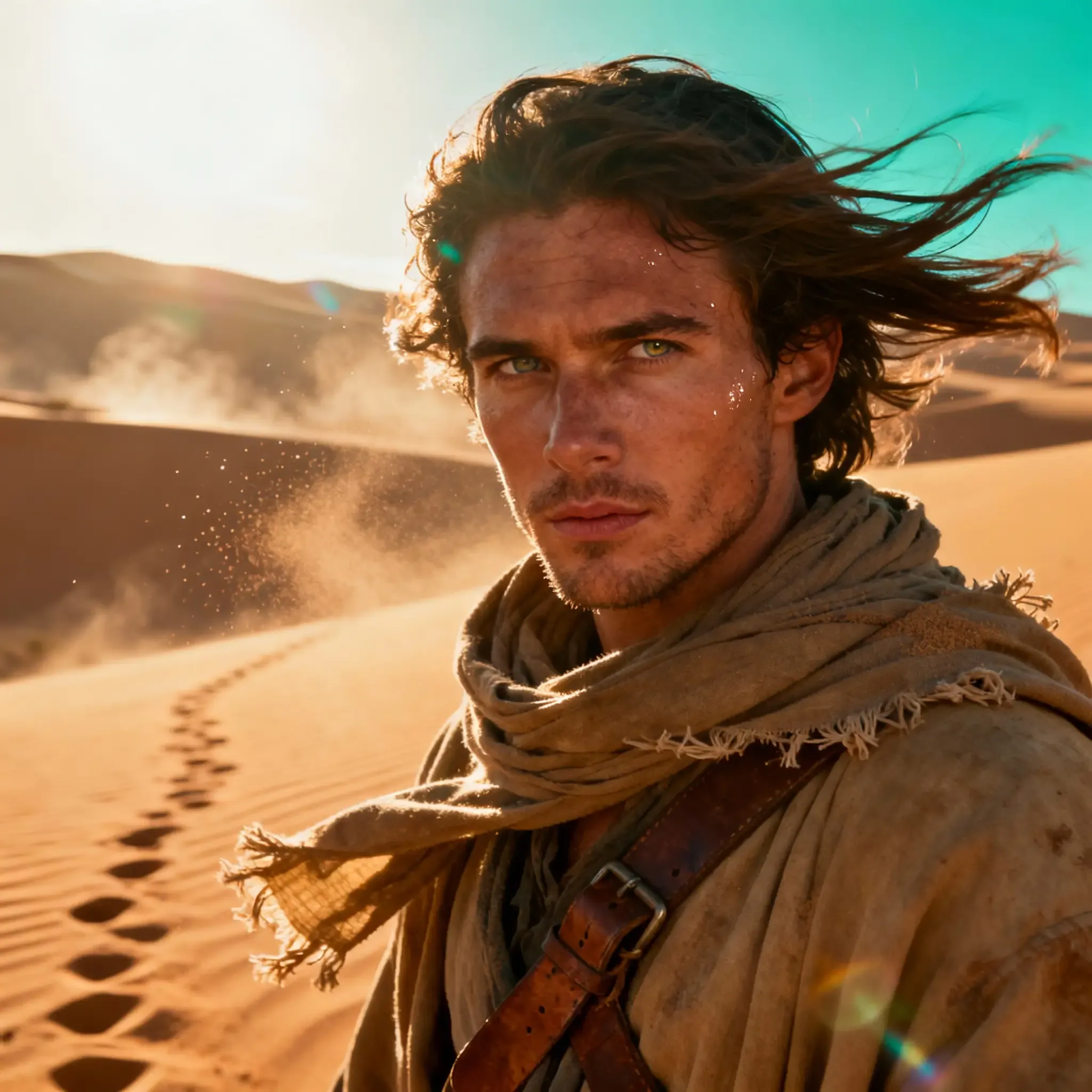 desert wanderer at golden hour golden_light