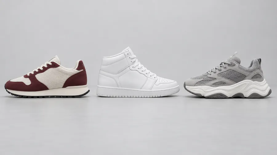 Three sneaker concepts in a row: retro-running, mid-top court and chunky knit trainer