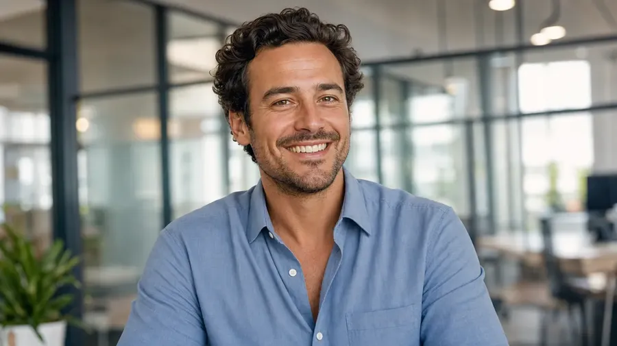 Editorial AI headshot generated from a casual lifestyle reference photo, generated by getimg.ai