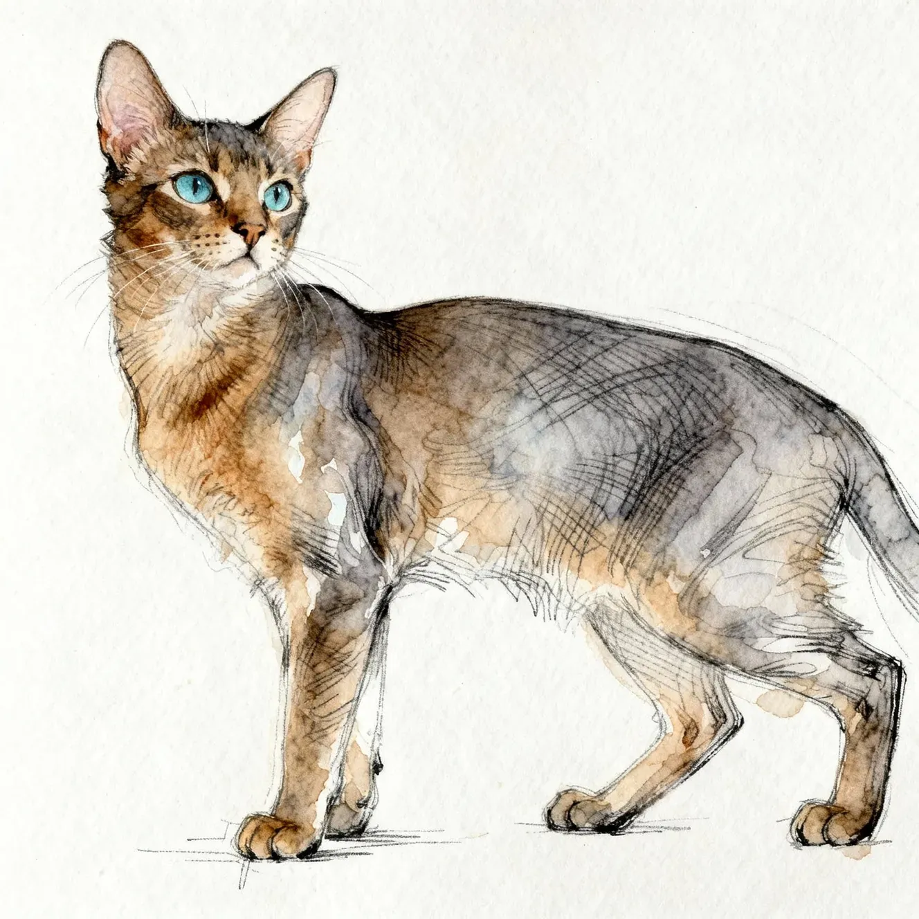 pencil watercolor ai mashup image