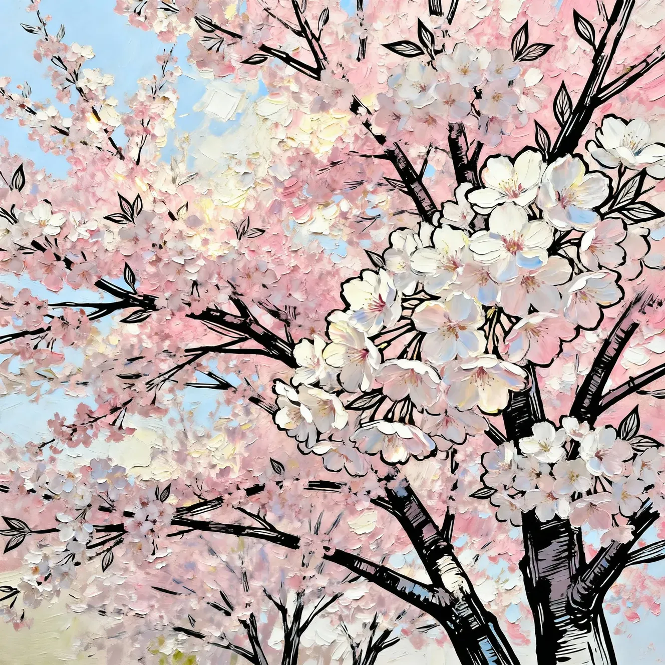 oil painting contour mixed media ai generation