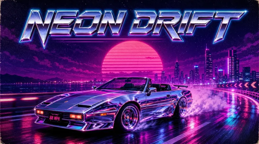 Synthwave AI album cover artwork generated by getimg.ai