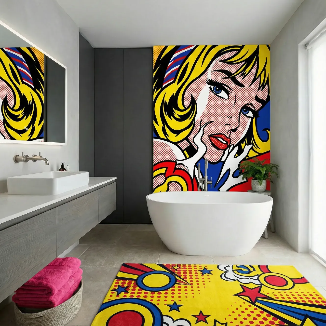 ai bathroom style swap pop art