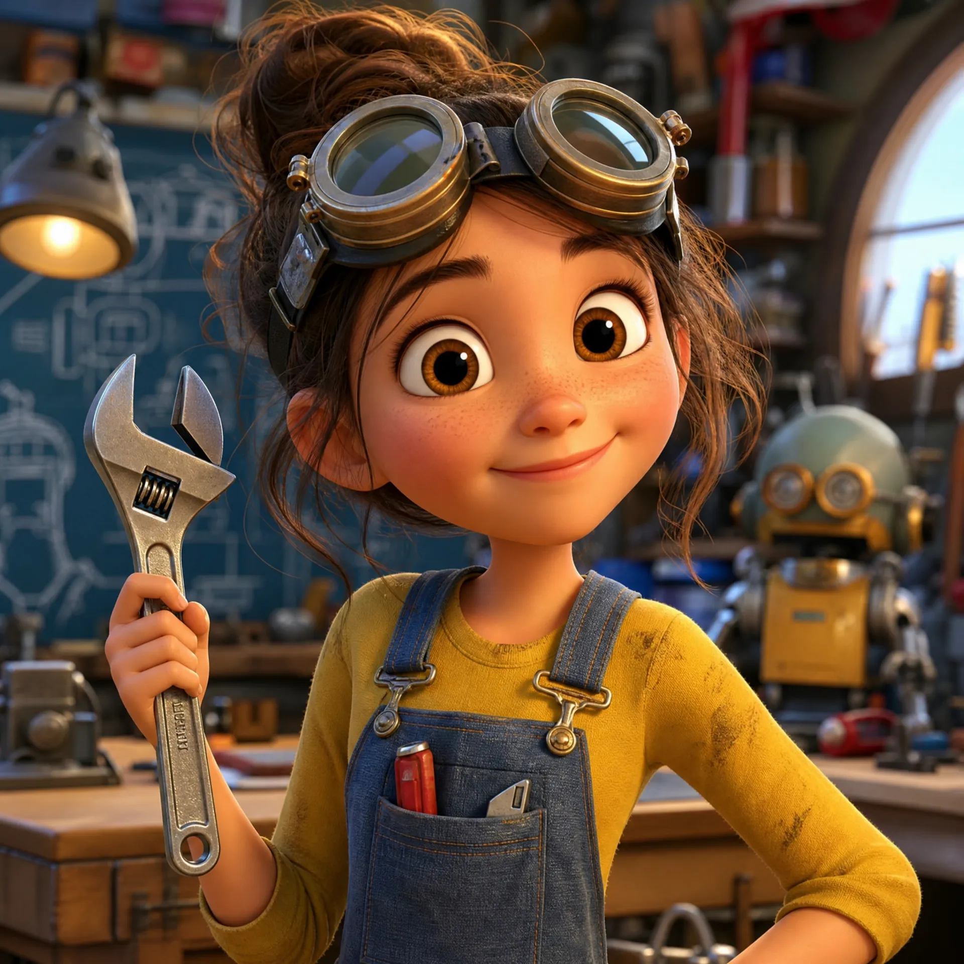 3D cartoon inventor character