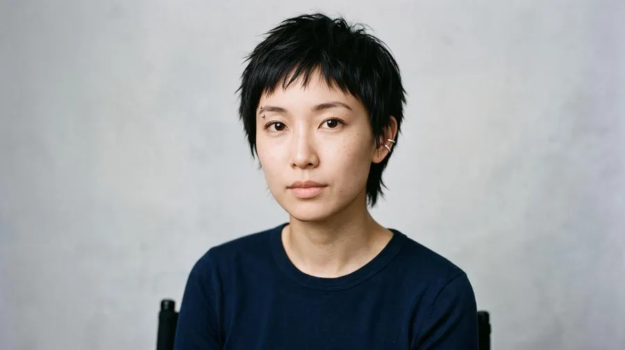 portrait photo of an asian woman with short pixie cut with a textured crop, hairstyle modified using getimg.ai hair changer