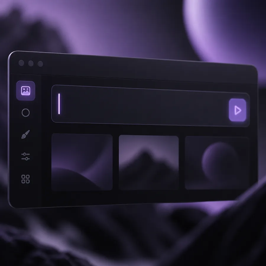 Dark software interface panel with an empty prompt input field and a cursor