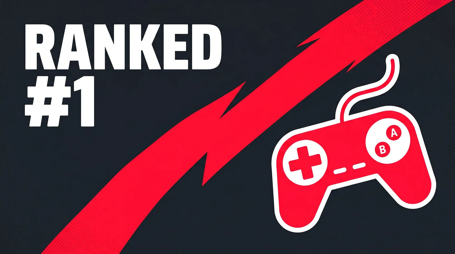 Bold graphic gaming thumbnail reading Ranked #1